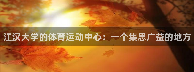 鲸鱼体育手机版：江汉大学的体育运动中心：一个集思广益的地方